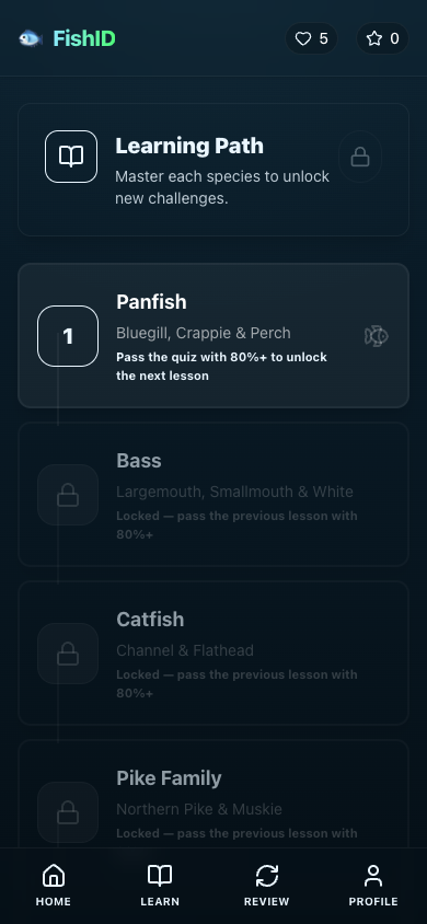 FishID learn screen